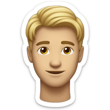 hombre blanco joven sin cabello, de bello facial, ojos miel.  sticker