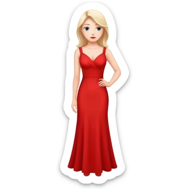 white conservative woman in long red dress sticker