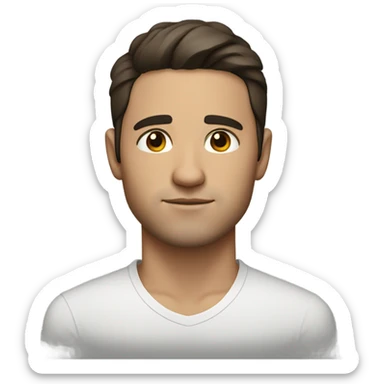 Handsome 30 year old man with dark brown hair with eyes closed sticker