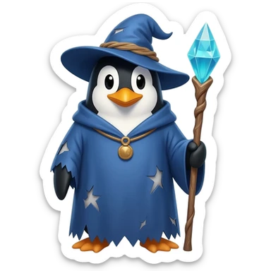 Penguin Wizard sticker
