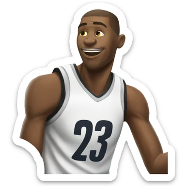 basketballer that scores while being surrounded by stars  sticker