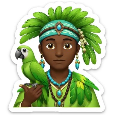 shaman hold a 1 pet parrot sticker