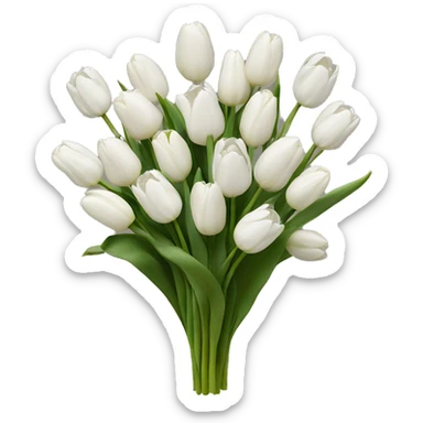 White tulips in a bouquet ￼ sticker