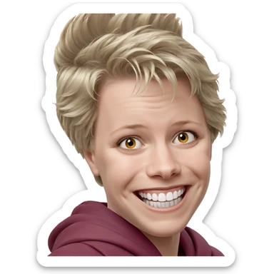 smiling blonde boy portrait sticker