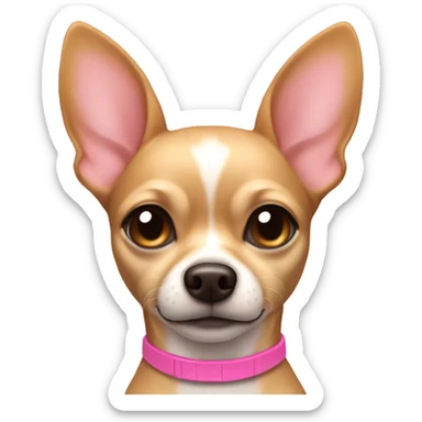 Tan Chihuahua with pink collar sticker