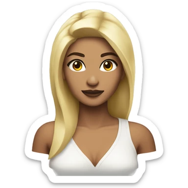 morena skin with blonde wolfcut sticker