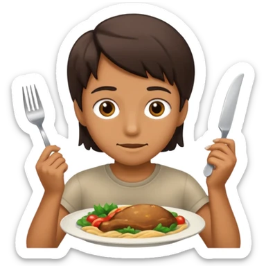 Person with a meal sticker