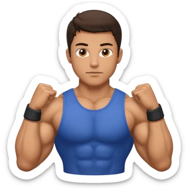 Brunette male with muscles olive skin sticker