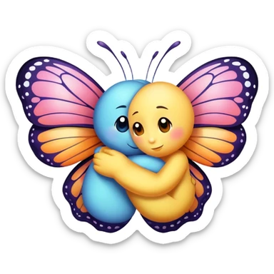 Abrazo mariposa sticker