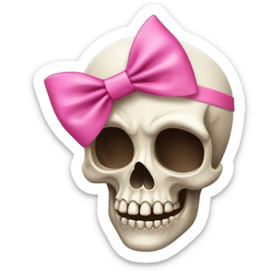 Skull with a pink bow sticker