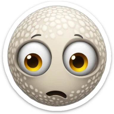 3d sphere with a cartoon wistful skin texture with big childish eyes sticker