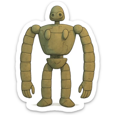 ghibli style robot sticker