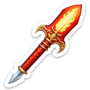 Fiery beautiful dagger sticker