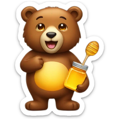 a bear with honey sticker