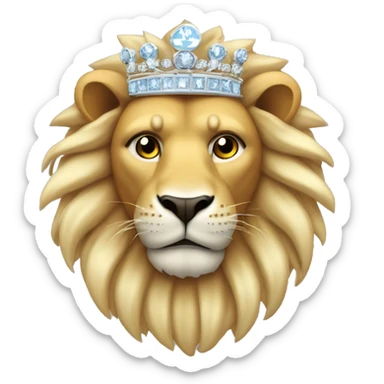 Un león fuerte con corona de diamantes  sticker
