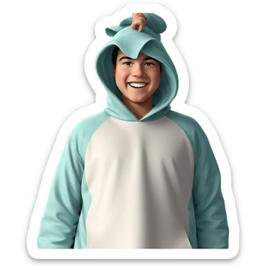 happy hooded boy meme sticker