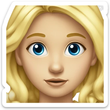 fille 9 ans blonde yeux bleu boucles sticker