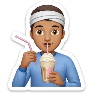 muslim man drinking milkshake sticker