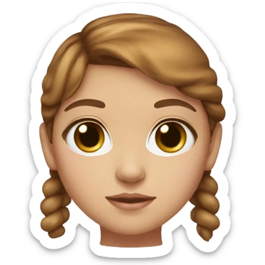 Caramel doll eyes, brown  hair, feminine, pink, girl, angelic sticker