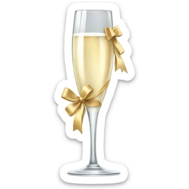 Champagne glass with a bow  sticker