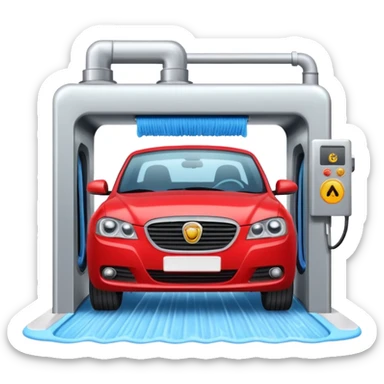 create me an image for a vertical in my super app, Car wash, entering the auto wash machine sticker