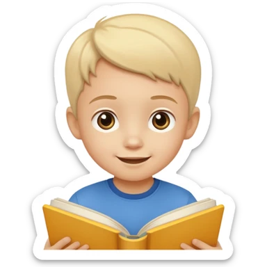 Child + picture book, Library Visitor. sticker