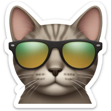 Cat with sunglasses sticker
