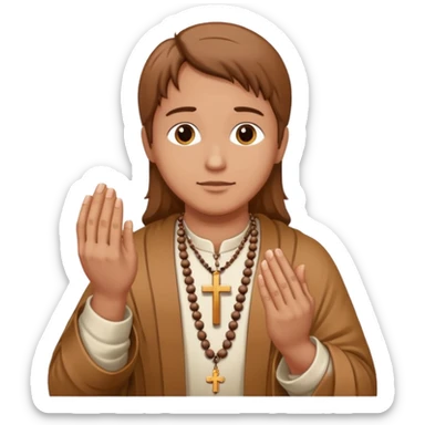 Praying hands holding a rosary  sticker