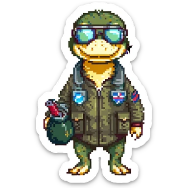 A crocodile as a bombardier sticker