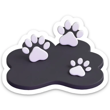 two puppy paws with a white heart on the pad sticker