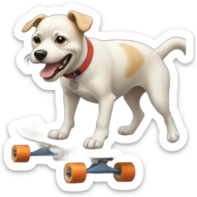 Dog on a skateboard doing ollie sticker
