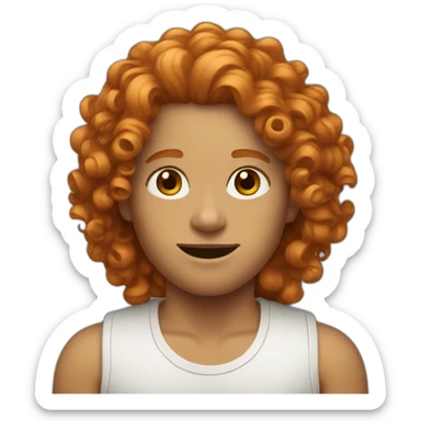 curly long ginger hair sticker