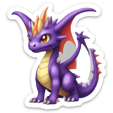 Kawaii Edgy Bright Dragon Pokémon Fakemon full body sticker