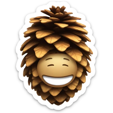 smiling pinecone sticker