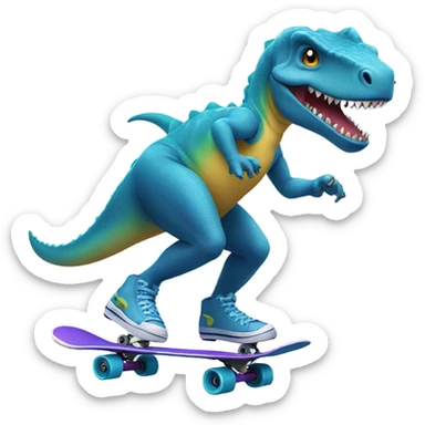 a skater dino sticker