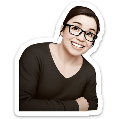 smiling boy with glasses sticker