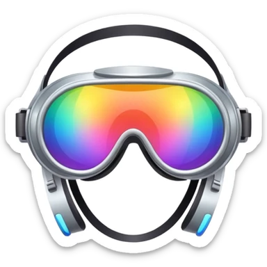 silver simulation rainbow visor goggles sticker