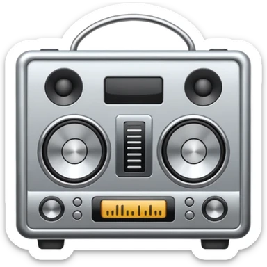 audio metallic silver chrome sticker