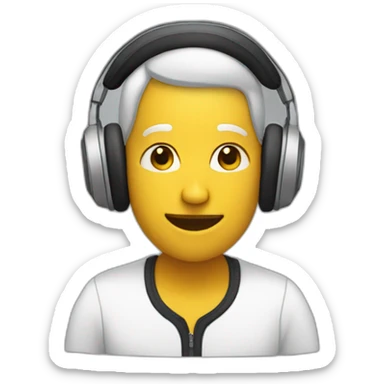 listening to music person sticker