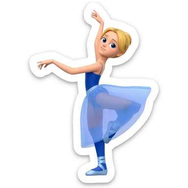 blonde ballerina with leg warmers sticker