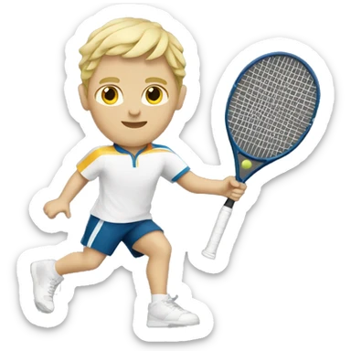 summer olympics blonde large boy tennis sticker