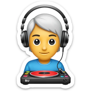 kulaklık takan bir dj sticker