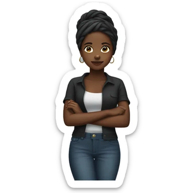 black girl emoji shrug sticker