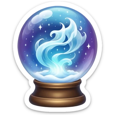 Crystal ball filled with magic fog sticker