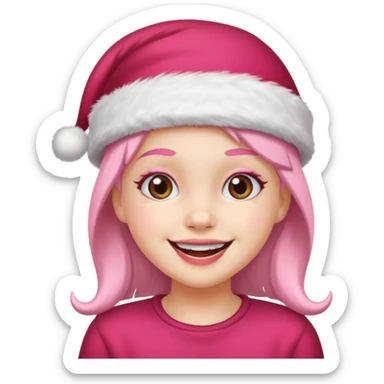 christmas pink girl sticker
