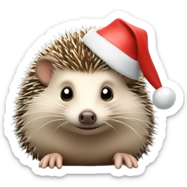 Hedgehog with christmas hat sticker