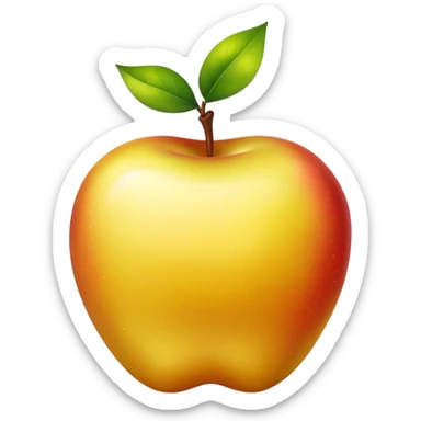 Take this red apple emoji 🍎 and generate exact, but golden color  sticker