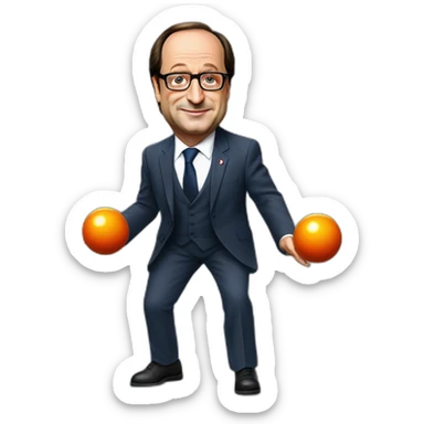 françois hollande joue à la pétanque sticker