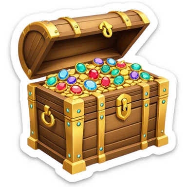 treasure chest with jewelery in it sticker