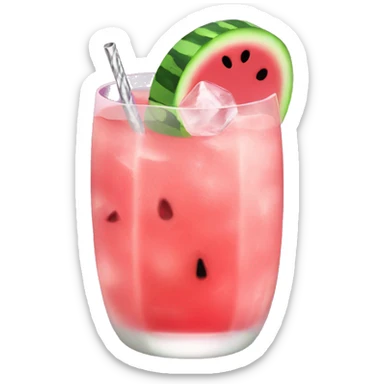 Pink watermelon cocktail with ice  sticker